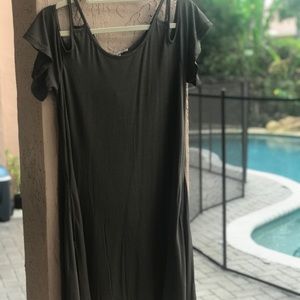 NEW Fashion Cold Shoulder Swing Dress with pockets